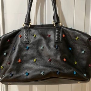 Tehra-b polka dot leather black handbag